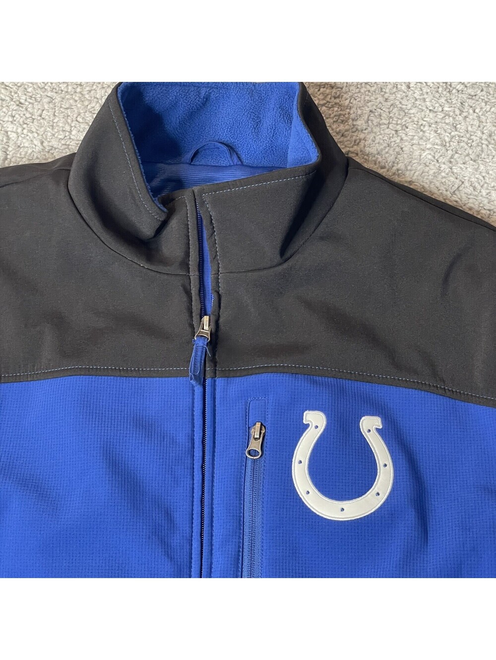 Indianapolis Colts NFL Jacket Size XL Fleece Lining Zip Up Stadium Coat Men's